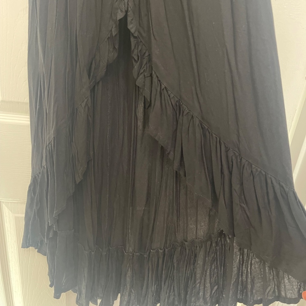 Black Maxi With Flutter Sleeves And Smocked Bodice - image 5